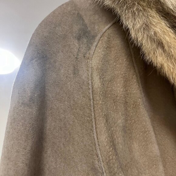 Vintage Collection D'Artisan by The Leather Ranch Tan Leather Coat, Size S - Picture 12 of 13